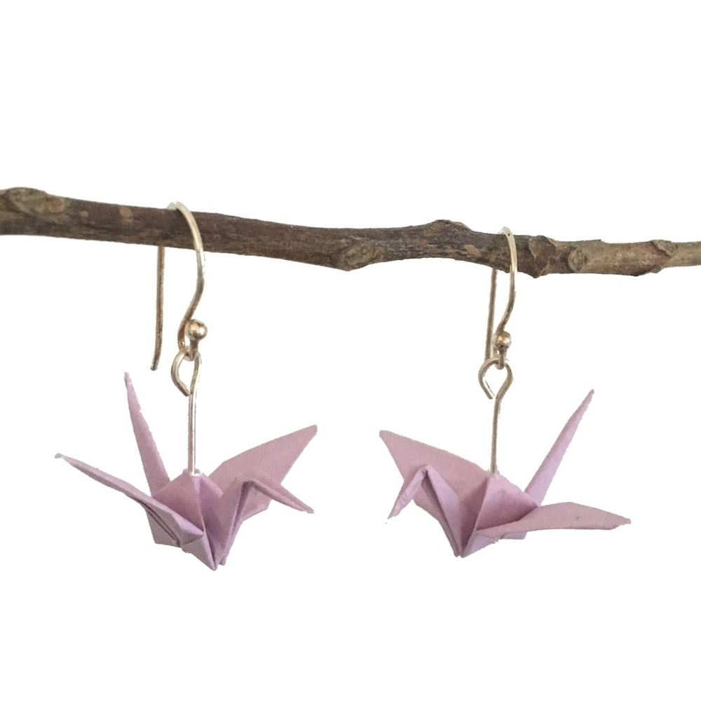 🆕🌸 Paper Crane Earrings in Lilac